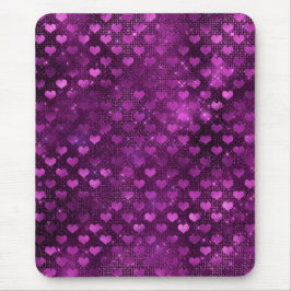 Lila Ombre Glam Glitter Hearts Mönster Musmatta