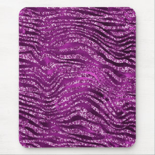 Lila Ombre Glam Glitter Tiger Rand Mönster Musmatta