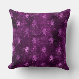 Lila Ombre Glam Glitter Unicorns Mönster Kudde