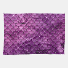 Lila Ombre Glam Sjöjungfru Scales Mönster Kökshandduk