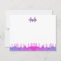 Lila Ombre Glitter Drives Script Monogrammed