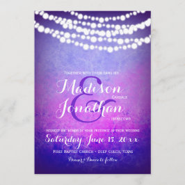 Lila Ombre Hanging Fairy Twinkle Ljus Bröllop Inbjudningar