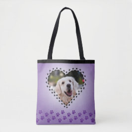 Lila Ombre Heart Tass avtryck Anpassningsbar Hund  Tygkasse