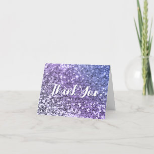 Lila Ombre Klumpig Glitter Tack Kort