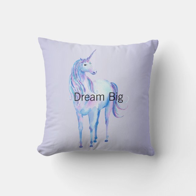 Lila Ombre Magic Unicorn Kudde (Framsida)