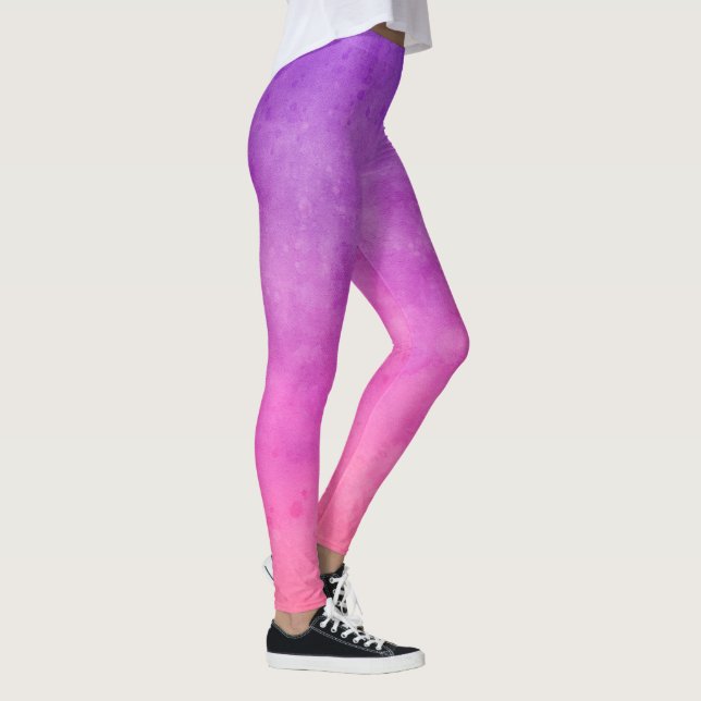 Lila Ombre Vattenfärg Leggings (Höger)