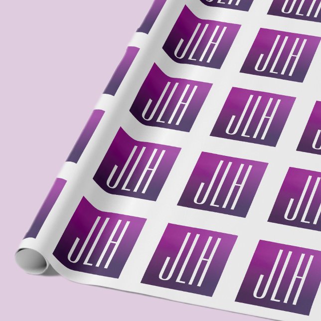 Lila Ombre & Vita Initialer eller annan Text Presentpapper (Skapare uppladdad)