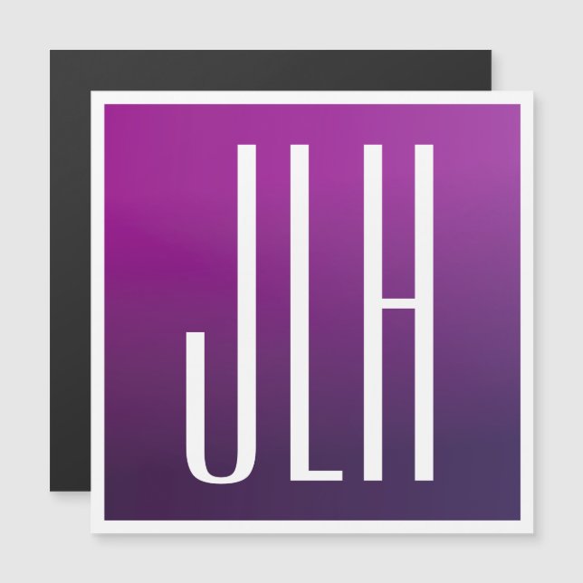 Lila Ombre & White Initialer eller annan text (Fram/baksida)