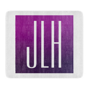 Lila Ombre & White Initialer eller annan text