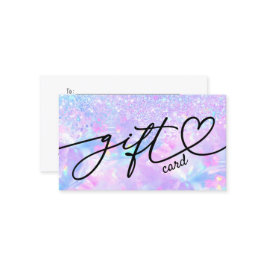 lila opal glitter, litet presentkort visitkort