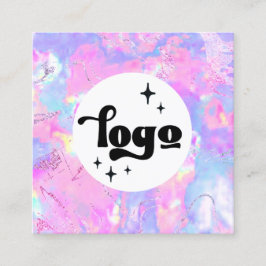 lila opal kvadratiskt affärskort fyrkantigt visitkort