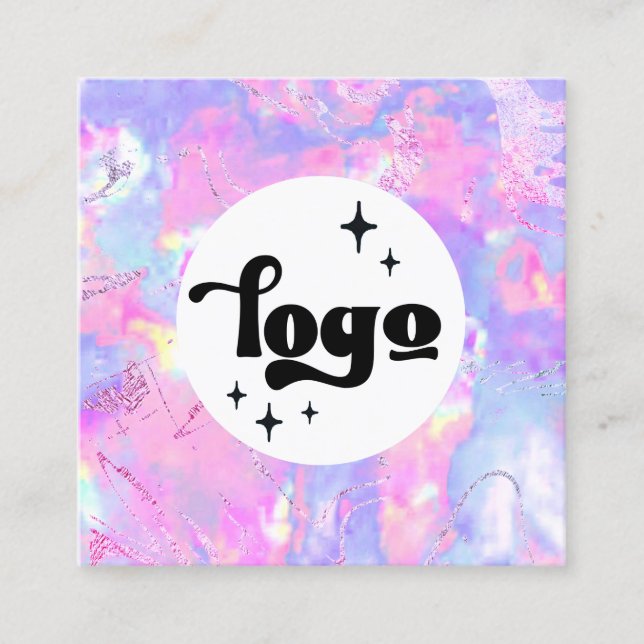 lila opal kvadratiskt affärskort fyrkantigt visitkort (Framsida)