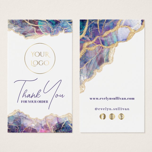 Lila opal paket visitkort (Framsida & baksida)