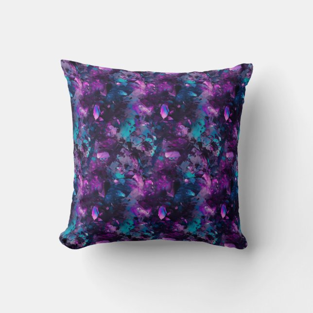 Lila Opal Vatten Pillow - Abstrakt Crystals Kudde (Framsida)