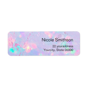 lila optiska bakgrundsetiketter returadress etikett