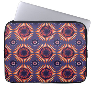 Lila Orange African Circular Shweshwe Laptop Fodral