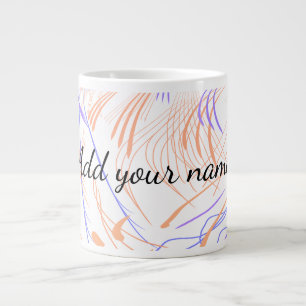 Lila orange akvarell abstrakt lägg till namn text jumbo mugg