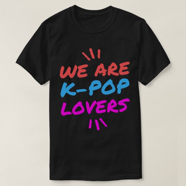 Lila Orange&amp_ Blått Cute K-Pop Älskare T Shirt (Design framsida)