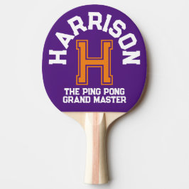 Lila orange anpassningsbar monogram namn och sloga pingisracket