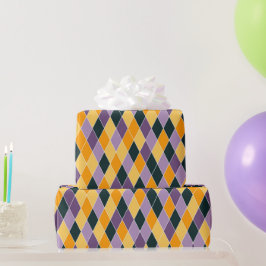 Lila Orange Black Fold Roligt Fall Gift Presentpapper