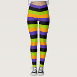 Lila Orange Black Grönt Witchy Rand Halloween Leggings<br><div class="desc">Leggings</div>