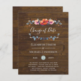 Lila Orange Blommigt Bröllop Ändring av datum