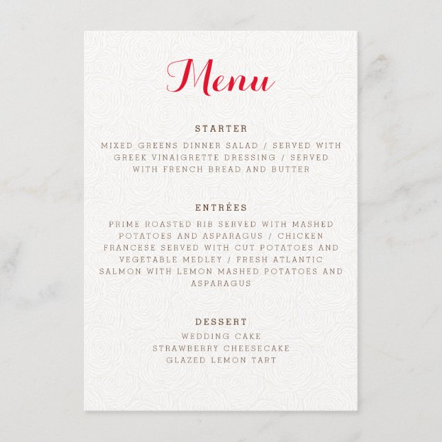 Lila Orange Boho Wildblomma Foliage Bröllop Meny (Framsida)