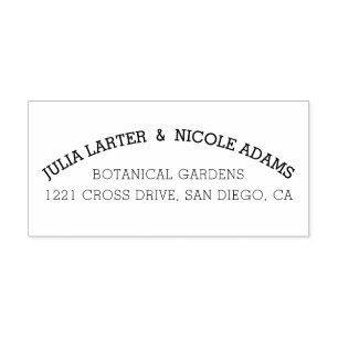 Lila Orange Boho Wildblomma Foliage Bröllop Självfärgande Stämpel