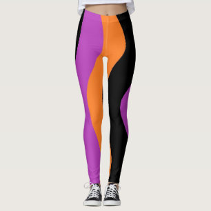 Lila Orange för stripe-legeringar och svart  Leggings