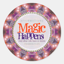 Lila Orange Glow Magic Happes Anpassningsbar Stick Runt Klistermärke