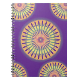 Lila Orange Gult Psychedelic Mandala Anteckningsbok