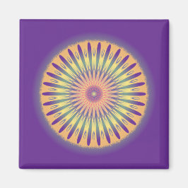 Lila Orange Gult Psychedelic Mandala Magnet