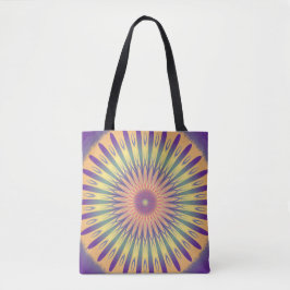 Lila Orange Gult Psychedelic Mandala Tygkasse