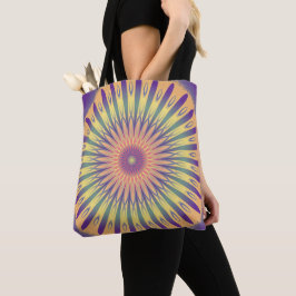 Lila Orange Gult Psychedelic Mandala Tygkasse