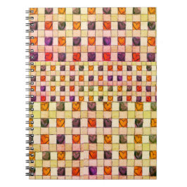 Lila orange hjärtgingham Note bok Anteckningsbok