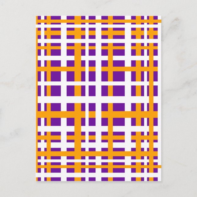 Lila & Orange Interlocking Rand Vykort (Framsida)