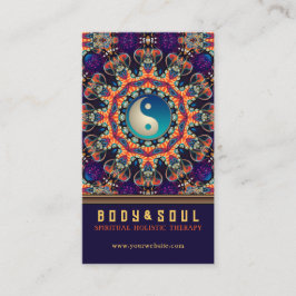 Lila Orange Mandala Östra YinYang New Age Visitkort