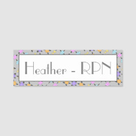 Lila Orange och Grått Personlig Namnbricka