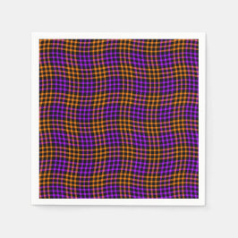 Lila Orange Plaid Checker Sömlöst Mönster Pappersservett