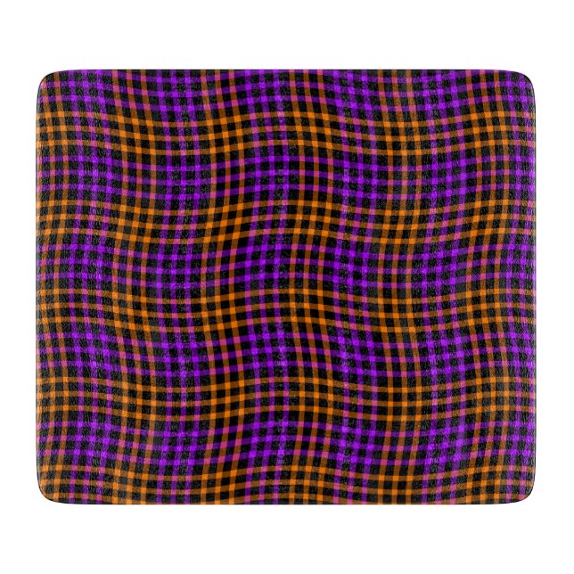Lila Orange Plaid Rutig Sömlös Mönster (Framsidan)