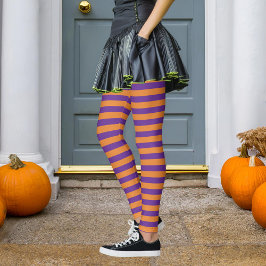 Lila & Orange Rand Wicked Witch Halloween Leggings