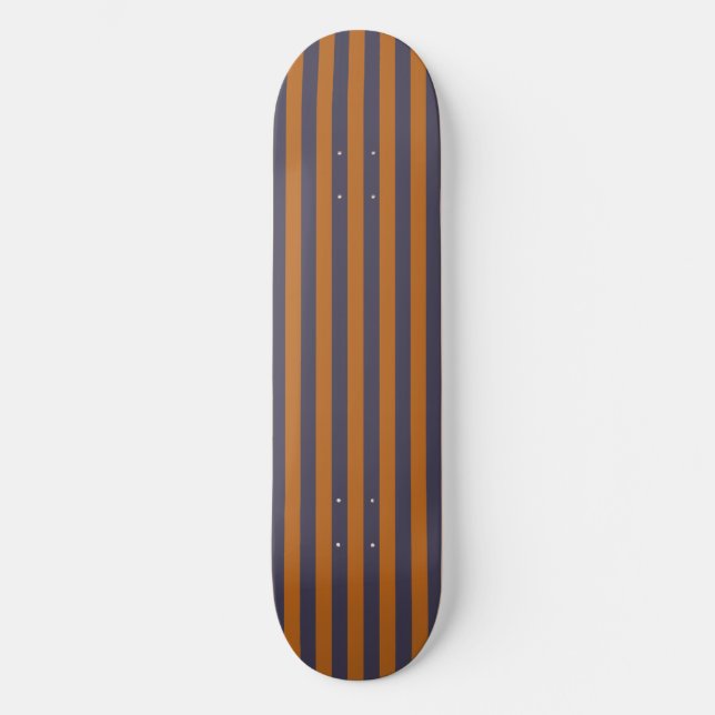 Lila Orange Ränder Mönster Mini Skateboard Bräda 18,5 Cm (Framsida)
