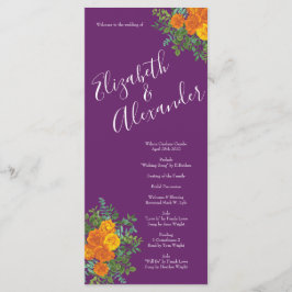 Lila Orange Ro Bröllop Vår Meny