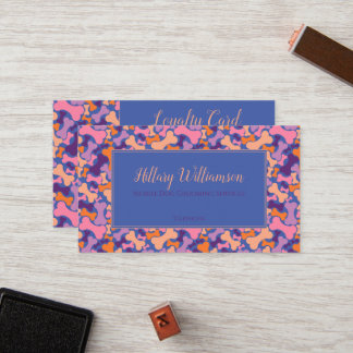 Lila Orange Rosa  hund med benstam för sällskapsdj Lojalitetskort