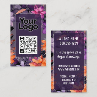Lila Orange Rosa Liljor QR-kod Logo  Visitkort