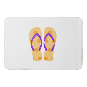 Lila Orange Sommar Beach Flinflip flops Bath Mat Badrumsmatta