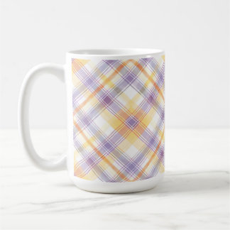 LILA ORANGE VIT PÅSK RANDIGT MÖNSTER KAFFEMUGG