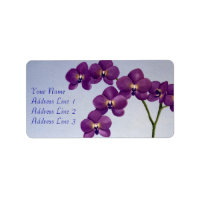Lila Orchid-Blommigt adressetikett