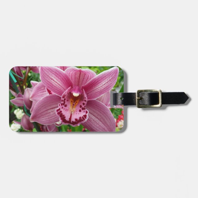 Lila Orchid Elegant Blommigt Bagagebricka (Horisontell Framsida)