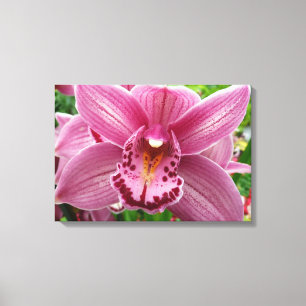 Lila Orchid Elegant Blommigt Canvastryck